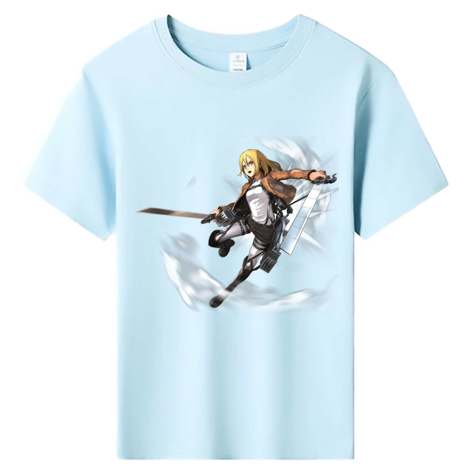 （画像用） 進撃の巨人 クリスタ·レンズ Attack on Titan Christa Lenz 綿100％キッズTシャツ（フロントプリント）